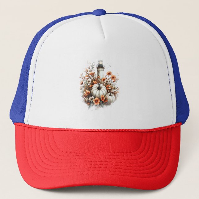Gorra De Camionero Calabaza del campo de la camiseta del faro (Anverso)