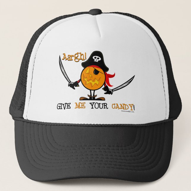 Gorra De Camionero Calabaza del pirata de Halloween (Anverso)