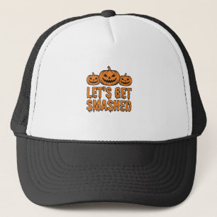 Gorra De Camionero Calabaza Divertida de Halloween Vamos a Destrozar