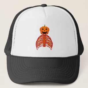 Gorra De Camionero calabaza el esqueleto de Halloween 