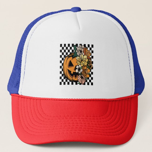 Gorra De Camionero Calabaza floral (Anverso)
