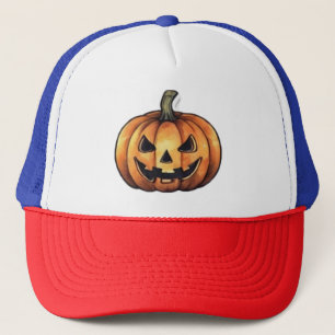 Gorra De Camionero Calabaza Naranja Halloween moderna