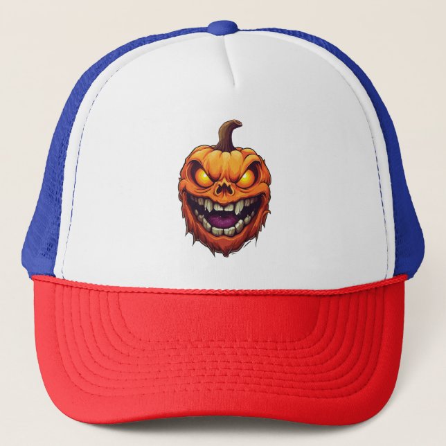 Gorra De Camionero Calabaza Sonriente Siniestra (Anverso)