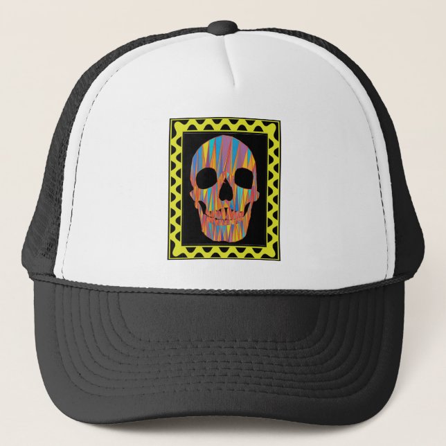 Gorra De Camionero Calavera colorida (Anverso)