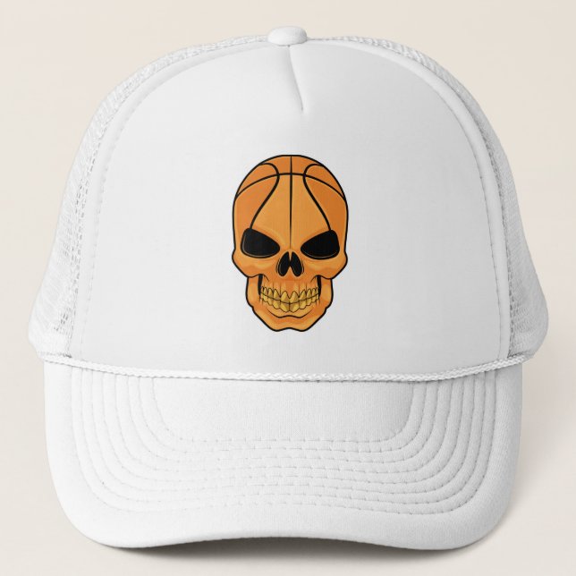 Gorra De Camionero Calavera con cabeza de baloncesto (Anverso)