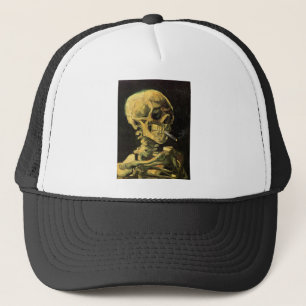 Gorra De Camionero Calavera con cigarrillo en llamas por Vincent van
