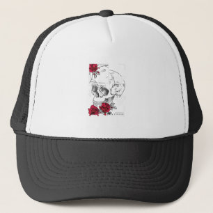Gorra De Camionero Calavera con flores - Diseño de estilo japonés urb