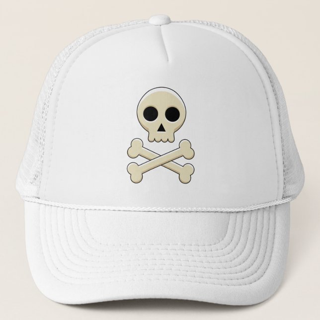Gorra De Camionero Calavera con huesos (Anverso)