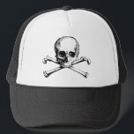 Gorra De Camionero Calavera de cosecha y huesos cruzados de Personali<br><div class="desc">Calavera vintage y huesos cruzados.</div>
