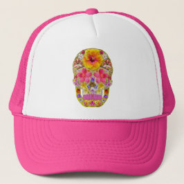 Gorra De Camionero Calavera de flores 4 - Tropical