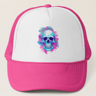 Gorra De Camionero Calavera floral al estilo de la onda de vapor