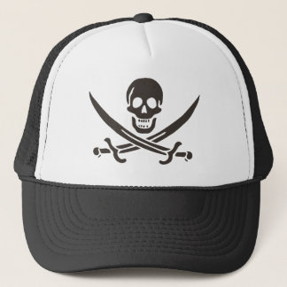 Gorra De Camionero Calavera obsidiana espada Bandera pirata de Calico