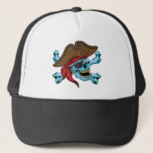 Gorra De Camionero Calavera pirata y encrucijada