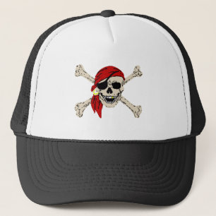 Gorra De Camionero Calavera pirata y huesos