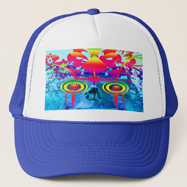 Gorra De Camionero Calavera psicodélica (Anverso)