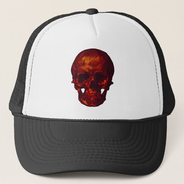 Gorra De Camionero Calavera roja (Anverso)
