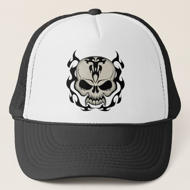 Gorra De Camionero Calavera tribal (Anverso)