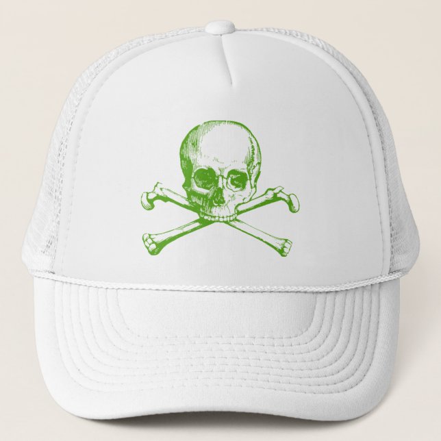 Gorra De Camionero Calavera vintage y cruces (Anverso)