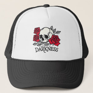 Gorra De Camionero Calavera y Rosas