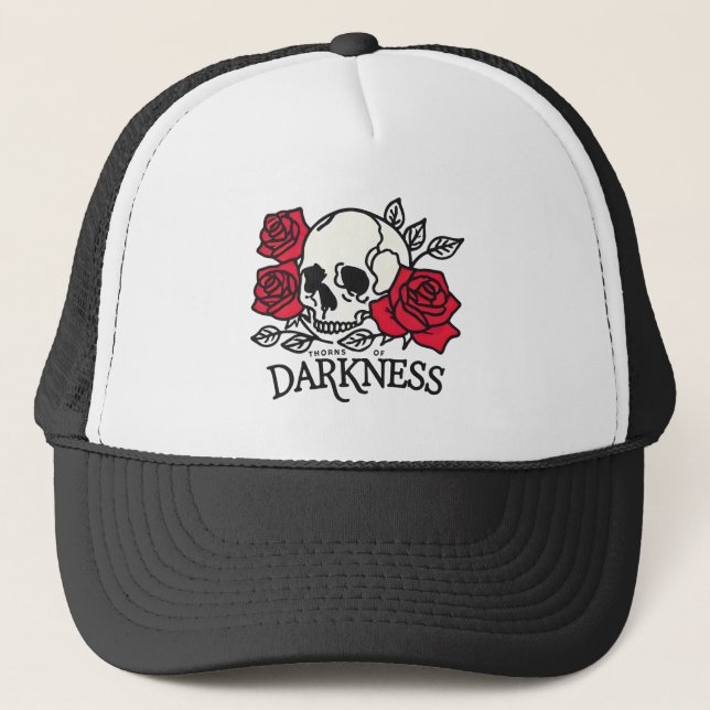 Gorra De Camionero Calavera y Rosas (Anverso)