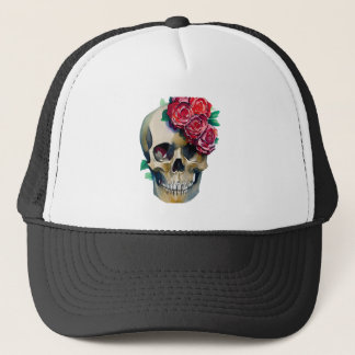 Gorra De Camionero Calavera y Rosas - Rosas muertos