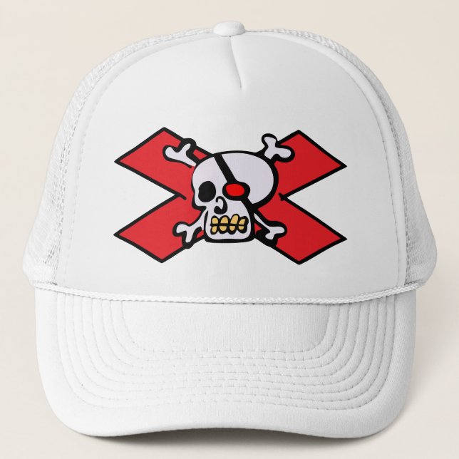 Gorra De Camionero Calavera y "X" (Anverso)