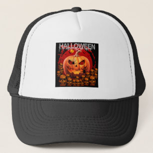 GORRA DE CAMIONERO CALAVERAS DE CALABAZA ESQUELETO HALLOWEEN 