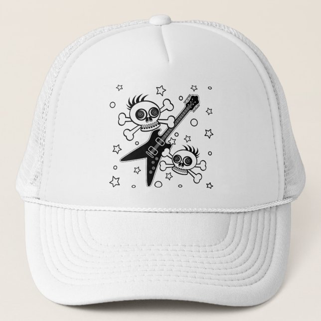 Gorra De Camionero Calaveras Metalizado pesadas (Anverso)