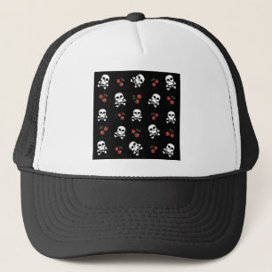 Gorra De Camionero Calaveras y Cerezas RAB Rockabilly en Negro