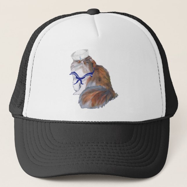 Gorra De Camionero Calico Persian Cat Sailor (Anverso)