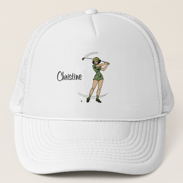 Gorra De Camionero Cálido para Golfing Personal Lady Golfer (Anverso)