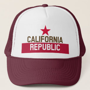 Gorra De Camionero CALIFORNIA Bandera Estatal REPÚBLICA Diseños Afila