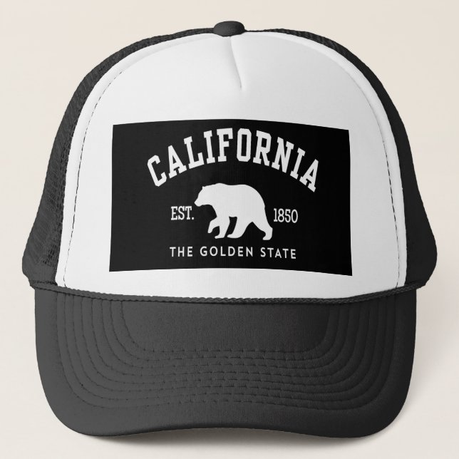 Gorra De Camionero California CA Oso (Anverso)