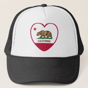 Gorra De Camionero California Love - Corazón de la bandera de Califor
