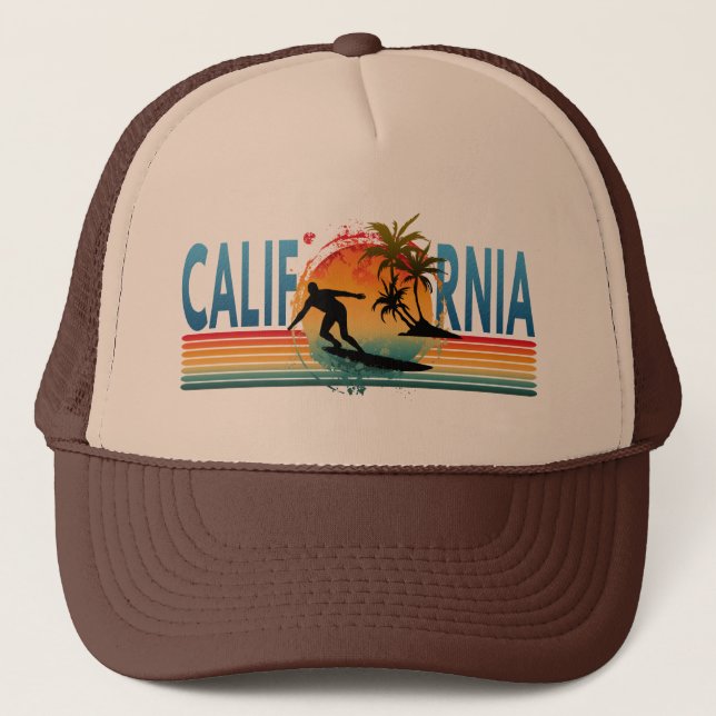 GORRA DE CAMIONERO CALIFORNIA SUNSET SUMMER  TRUCKER HAT (Anverso)