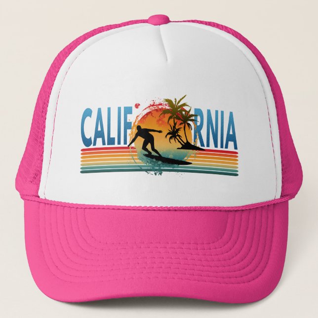 GORRA DE CAMIONERO CALIFORNIA SUNSET VERANO TRUCKER HAT (Anverso)