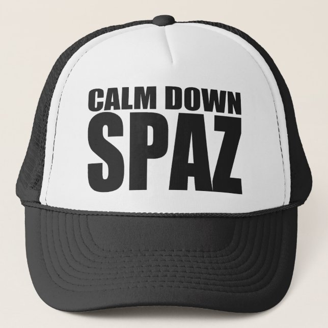 Gorra De Camionero CALME ABAJO la broche de SPAZ detrás enredan el (Anverso)
