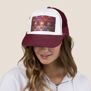 Gorra De Camionero Cama de flores colorido arte fractal abstracto bri