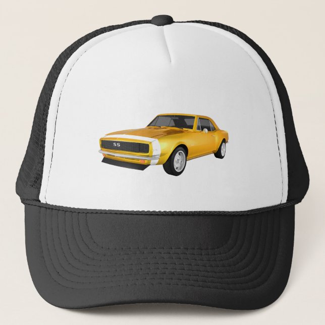 Gorra De Camionero Camaro 1967 SS: Final amarillo: modelo 3D: (Anverso)