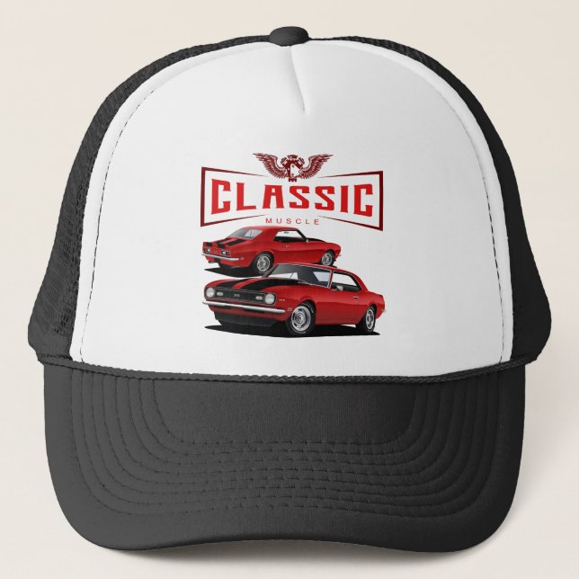 Gorra De Camionero Camaro Rojo Clásico (Anverso)