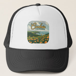 Gorra De Camionero Cambria California Poppies Flores Costa del Pacífi