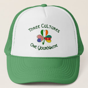 Gorra De Camionero Camerún Irlanda Estados Unidos Trébol Bandera Pers