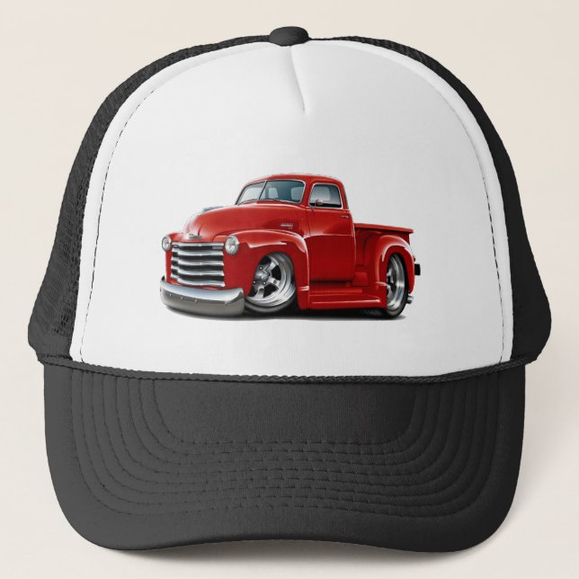 Gorra De Camionero Camión 1950-52 del rojo de Chevy (Anverso)