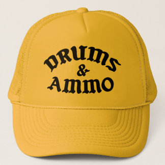 Gorra De Camionero Camión amarillo de tambores y municiones