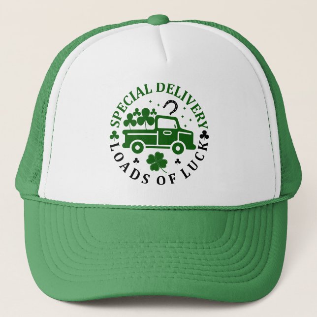 Gorra De Camionero Camión con trébol Día de St. Patricks (Anverso)