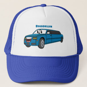 Gorra De Camionero Camión de personalizado limusina azul muy feliz