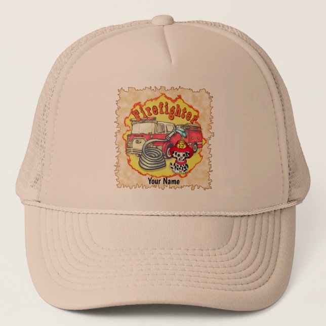 Gorra De Camionero Camión de pimienta de perro bombero (Anverso)