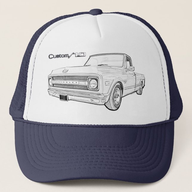 Gorra De Camionero Camión de recolección clásico Chevy C10 Personaliz (Anverso)