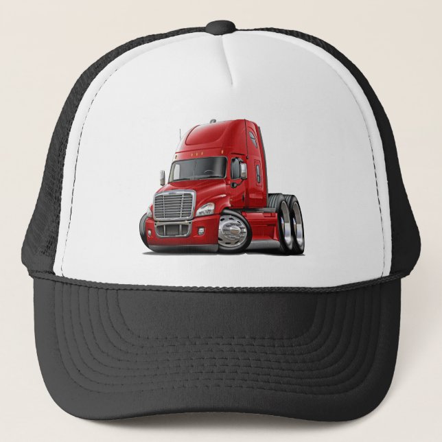 Gorra De Camionero Camión del rojo de Freightliner Cascadia (Anverso)