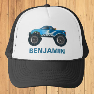 Gorra De Camionero Camión Monstruo Azul para Niños